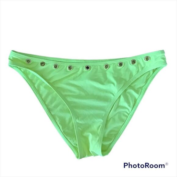 Tinibikini Neon Green Gromet Bikini Briefs Small - Picture 1 of 7